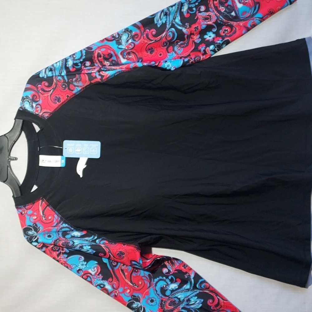NWT‎ Halcurt women's plus size rash guard swim shirt
